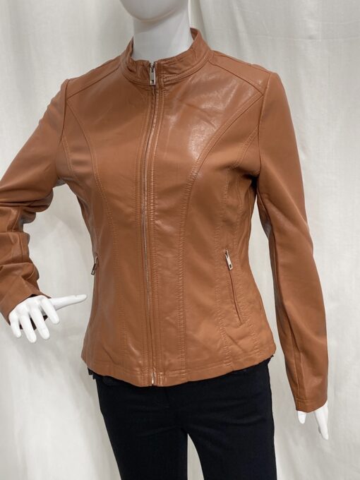 Faux Leather Tan Short Jacket