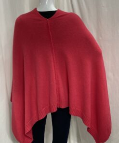 Ladies Fashion Ponchos - Poncho Back Raspberry