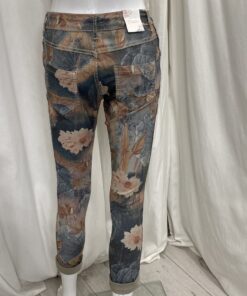 Rev Flower Jean Back Turnup Beige