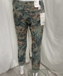 Rev Flower Jean Back Turnup Green