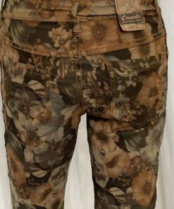 Rev Flower Jean Black Back Close Tan 1