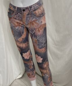 Ladies Fashion Jeans - Rev Flower Jean Pink Turnup