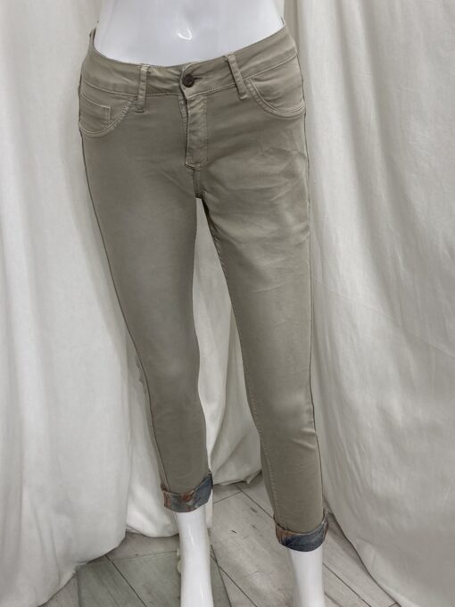 Rev Flower Jean Plain Beige