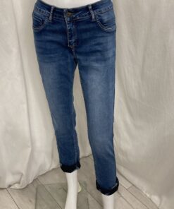 Rev Flower Jean Plain Denim Turnup