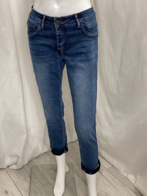 Rev Flower Jean Plain Denim Turnup