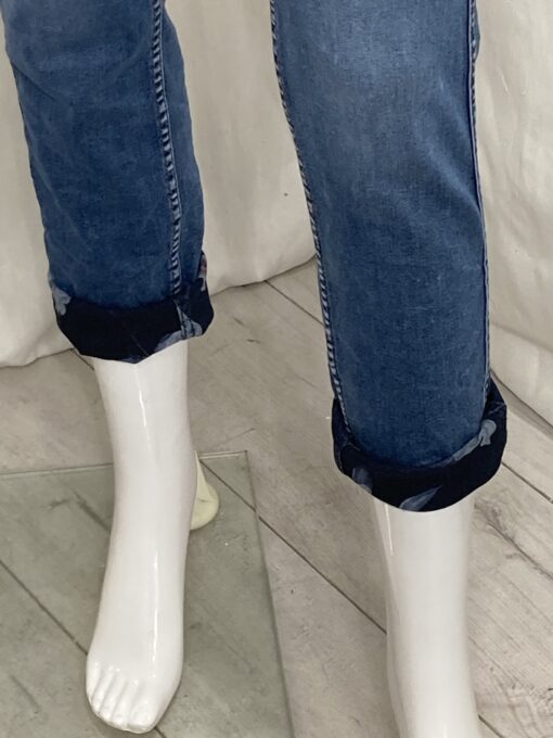 Rev Flower Jean Plain Denim Turnup Close