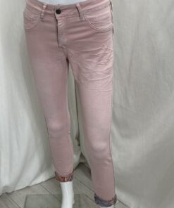 Rev Flower Jean Plain Pink Turnup