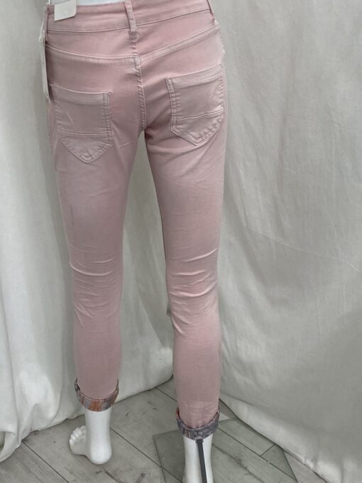 Rev Flower Jean Plain Pink Turnup Back