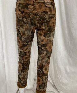 Rev Flower Jean Turnup Back Tan