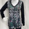 Ladies Fashion Clothing - Robell Animal Print Green Top