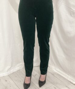 Robell Bella In Needlecord Regular Leg 31" Slim Fit And A Straight Leg In Forest Green Size 20 (46)