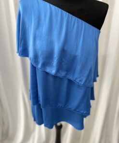 Satin One Shoulder Frill Top