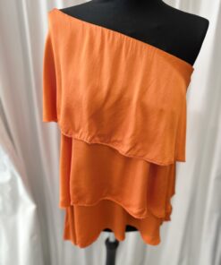 Satin One Shoulder Frill Top