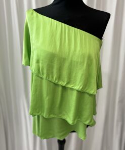 Satin One Shoulder Frill Top