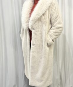 Faux Fur Long Coat in Winter White